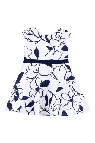 Jurk - Wit en Marineblauw