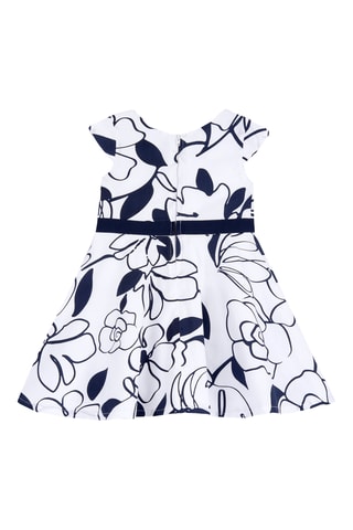 Jurk - Wit en Marineblauw