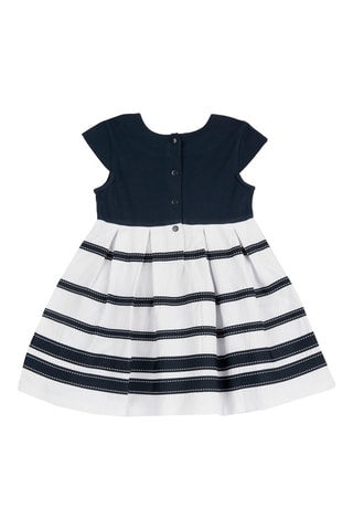 Jurk - Wit en Marineblauw