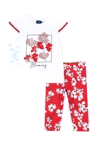T-shirt en Legging - Wit en Rood