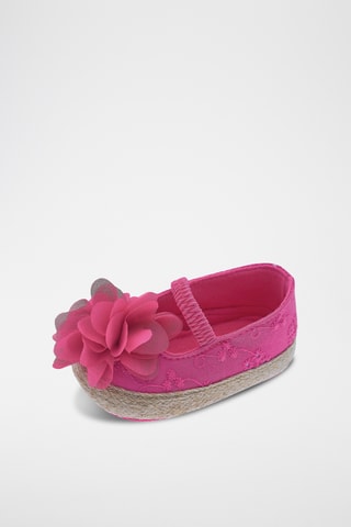 Pantoffels met Engelse borduursels - Fuchsia