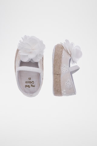 Pantoffels met Engelse borduursels - Wit