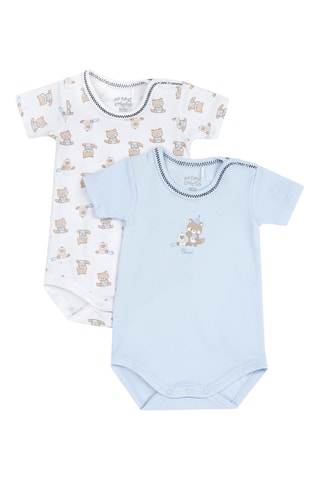 2 Rompertjes - Hemelsblauw en Wit