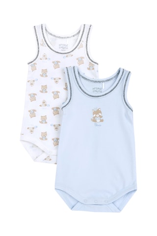 2 Rompertjes - Wit en Hemelsblauw