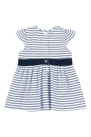 Jurk - Marineblauw en Wit