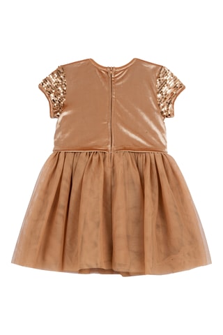 Jurk Trompe-l'œil - Camel