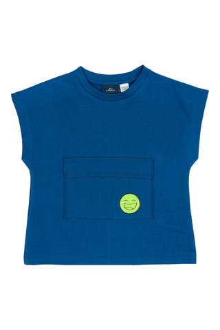 T-shirt en Etui - Petrolblauw