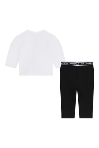 Biologisch Katoenen T-shirt en Joggingbroek - Wit en Zwart - Karl Lagerfeld