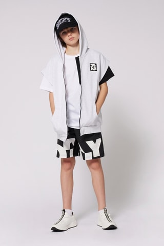 Mouwloze Sweater met Capuchon - Lichtgrijs - DKNY