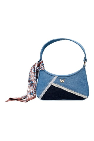 Sac porté épaule en jean Mimi - Bleu cobalt