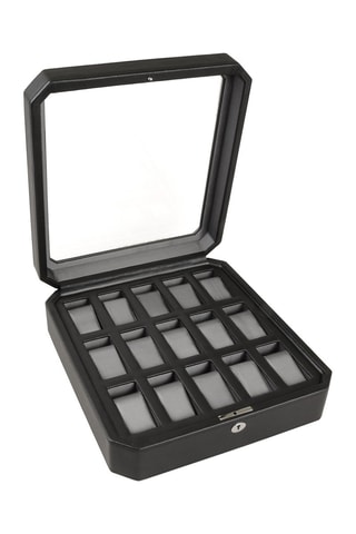 Ecrin pour 15 montres en cuir Windsor - Noir
