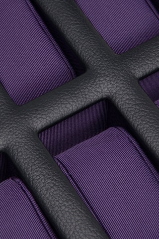 Ecrin pour 10 montres en cuir Windsor - Noir et violet