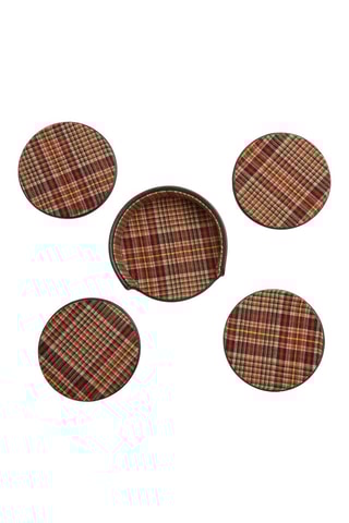 Sous-verre en cuir WM - Marron