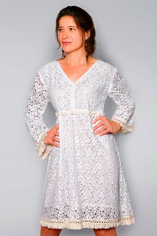 Vestido trapézio Branco - Branco