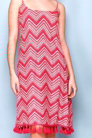 Vestido direito Vermelho e branco - Branco e vermelho