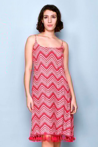 Vestido direito Vermelho e branco - Branco e vermelho