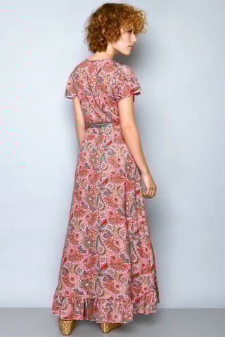 Vestido comprido Rosa e turquesa - Azul e rosa