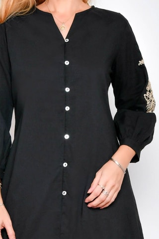 Vestido-camisa 
Preto - 
