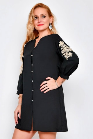 Vestido-camisa 
Preto - 