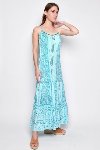 Vestido comprido - Turquesa - Turquesa