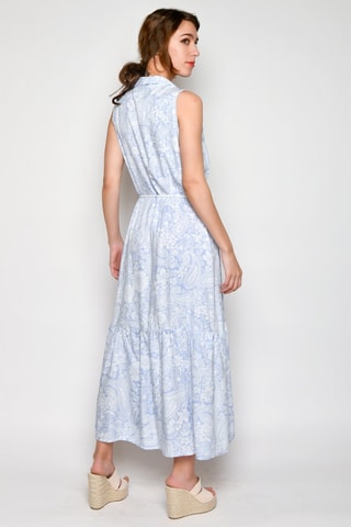 Vestido comprido sem mangas - Azul - 