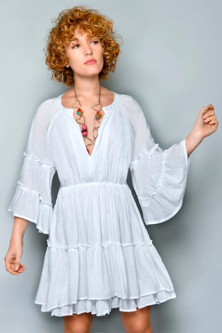 Vestido trapézio Branco - Branco