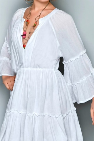 Vestido trapézio Branco - Branco