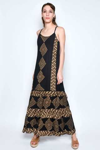 Vestido comprido - Preto -  e 