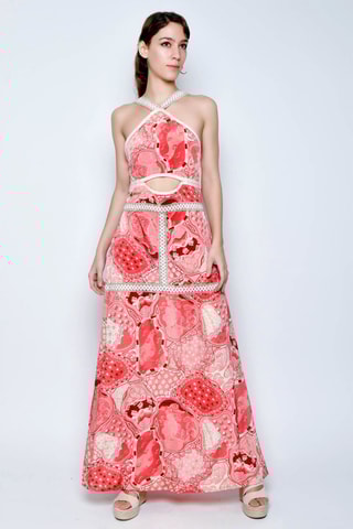 Vestido comprido sem mangas - Rosa - 