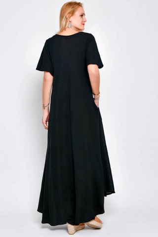 Vestido comprido em algodão biológico Preto - Preto