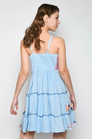 Vestido estilo patinadora - Azul - Azul e rosa