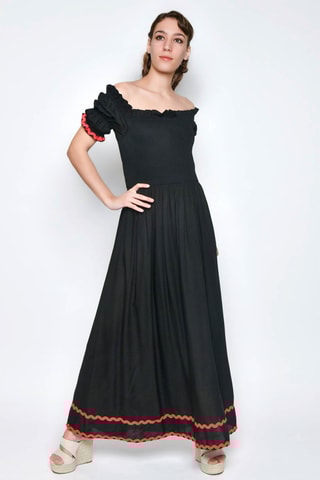 Vestido comprido - Preto -  e 