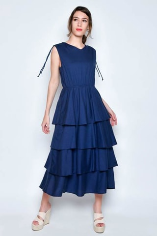 Vestido comprido - Azul - 