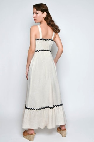 Vestido comprido - Bege - 