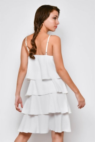 Vestido com folhos 
Branco - 