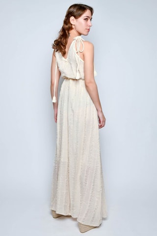 Vestido comprido - Bege - 