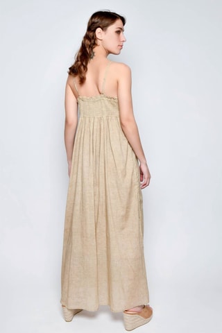 Vestido comprido - Bege - 