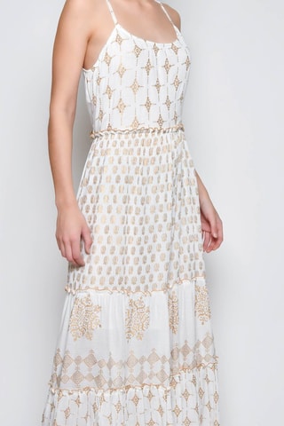 Vestido comprido - Bege - 