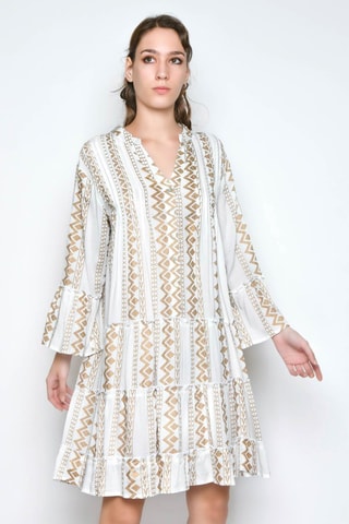 Vestido estilo patinadora - Bege - 