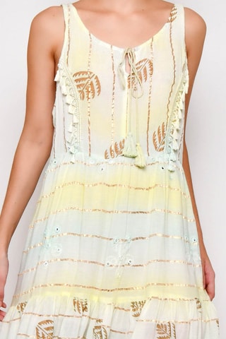 Vestido com folhos 
Amarelo - 