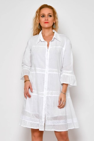 Vestido-camisa 
Branco - 