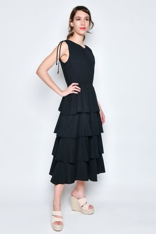 Vestido comprido sem mangas - Preto - 