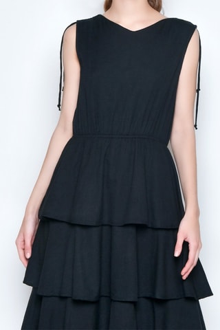 Vestido comprido sem mangas - Preto - 