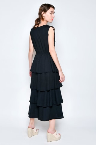 Vestido comprido sem mangas - Preto - 