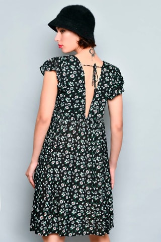 Vestido estilo patinadora Preto - Preto, azul e rosa