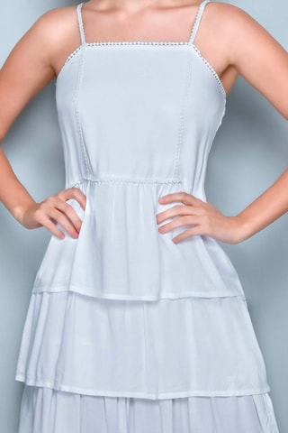 Vestido com folhos Branco - Branco