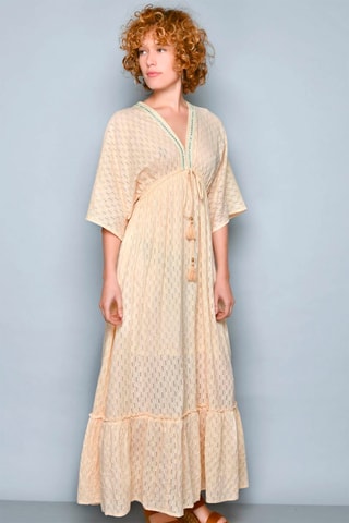 Cafetã comprido Bege - 