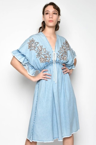 Vestido midi - Azul - 