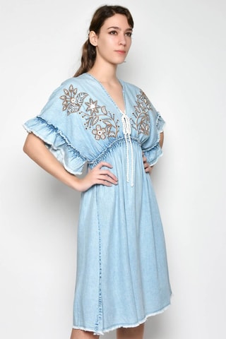 Vestido midi - Azul - 