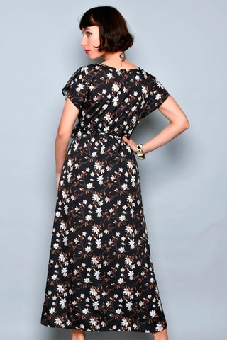 Vestido comprido Preto e castanho - Preto e castanho